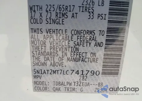 2020 Nissan Rogue S Fwd from USA, damaged, VIN 5N1AT2MT7LC741790